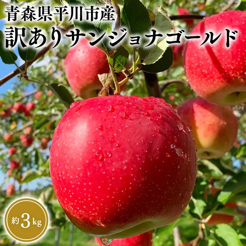 りんご 家庭用 サンジョナゴールド 約3kg 青森県平川市産 りんご