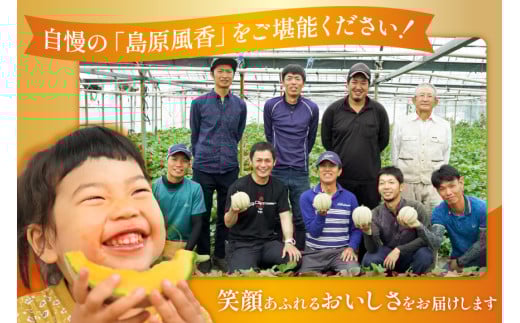 CF108【令和8年度出荷分】マルセイユメロン～島原風香～（4L×2玉）[農事組合法人　『舞岳の里』生産組合 長崎県 島原市 CF108] メロン 赤肉 果物 くだもの フルーツ 産地直送