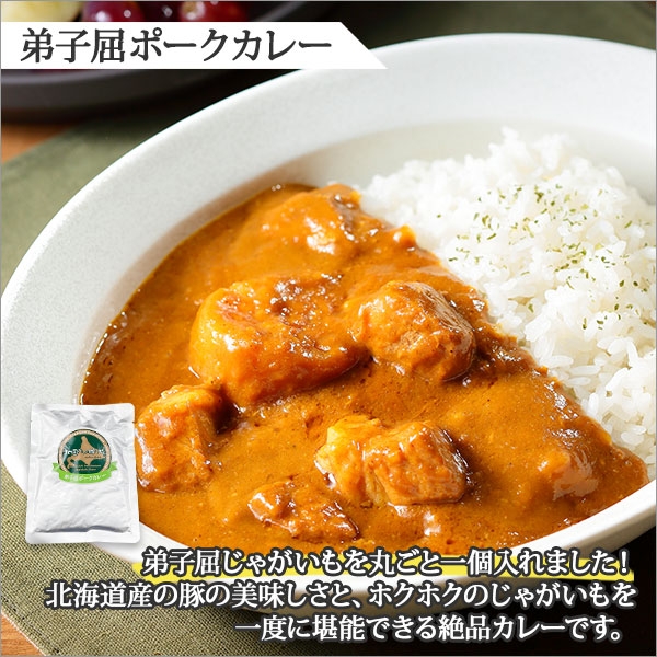 1444. 弟子屈 カレー 2種 食べ比べ 計4個 中辛 バターチキンカレー ポークカレー 鶏肉 豚肉 じゃがいも 業務用 レトルトカレー レトルト 北海道 弟子屈町_イメージ3