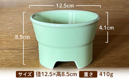 美濃焼　陶器製ペット用フードボウル【丸高台フードボウル(S/アップルグリーン)pet96】【1427408】