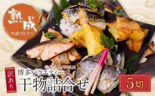 U61-79-01 博多バラエティ― 干物詰合せ 5切 干物 ひもの 魚 海鮮 魚介 銀鰈 ぎんだら 鮭 さけ 鰆 さわら 鯖 さば 赤魚 あかうお 詰め合わせセット ギフト 贈答 おかず おつまみ【上野焼チャンス】
