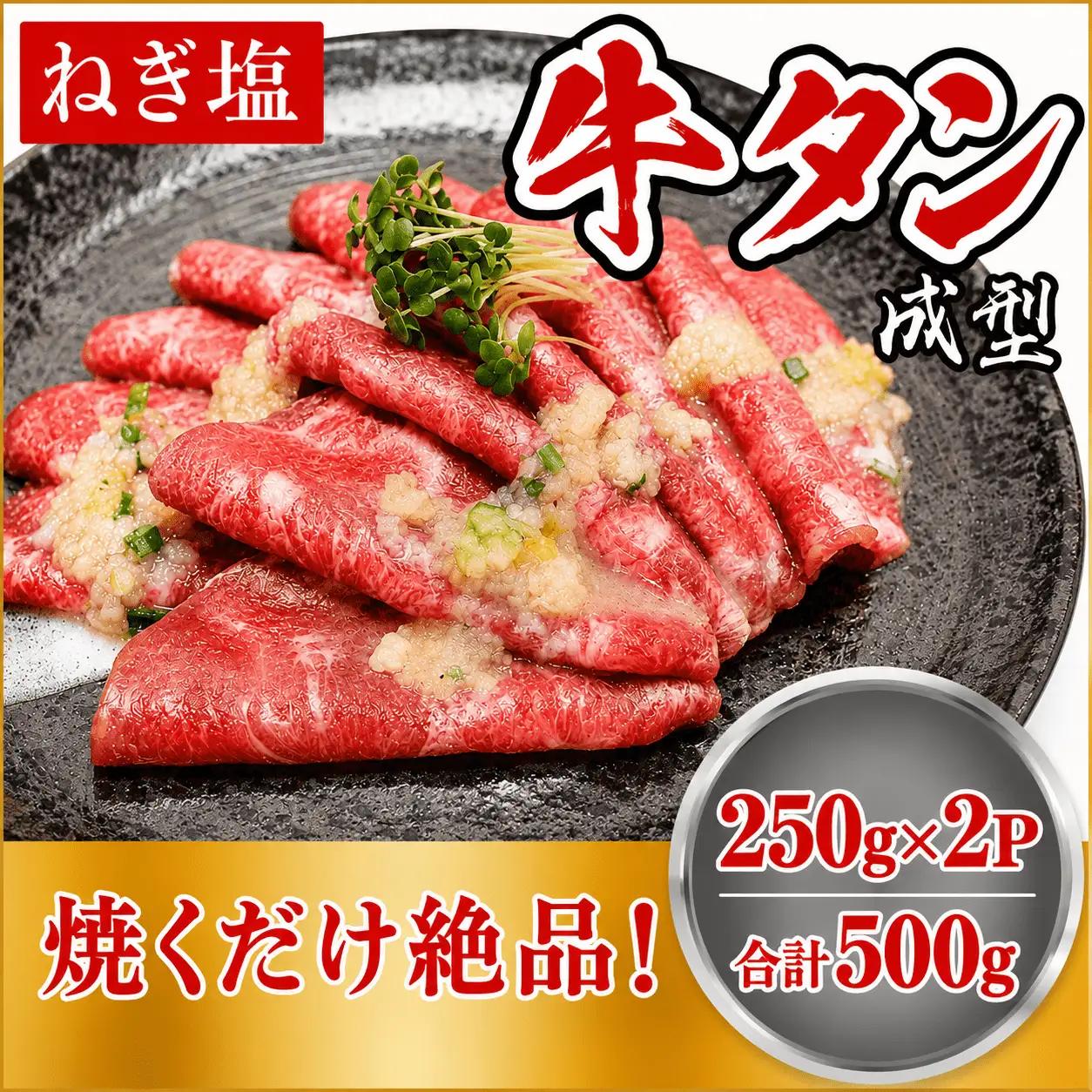 成型　牛たん　ネギ塩　500ｇ /  和牛 牛 肉 たんタン 【ttru034A】