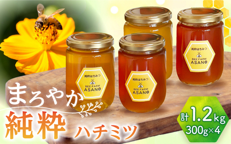 純粋ハチミツ 4種セット (アカシア 山桜 ソヨゴ 野山の花 300g×各1) 瑞浪市 / honey shop Bee farm asano 蜂蜜 はちみつ [AZBT015]
