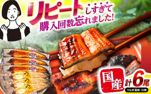 【お中元対象】【最速発送】＜諫早淡水＞うなぎ蒲焼3尾＆白焼き3尾セット / うなぎ ウナギ 鰻 蒲焼き 蒲焼 白焼き 白焼 国産 冷凍 小分け うな重 うな丼 ひつまぶし / 諫早市 / 活うなぎ問屋