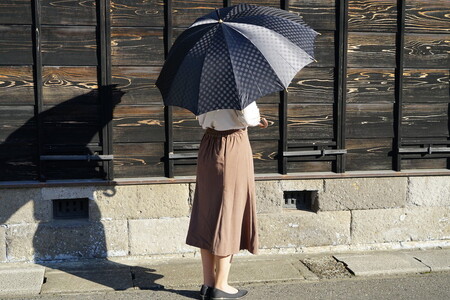 雪華模様のオリジナル傘(サイズ60cm)「もらっても、贈っても喜ばれる傘」カラー:ブラック_BL05