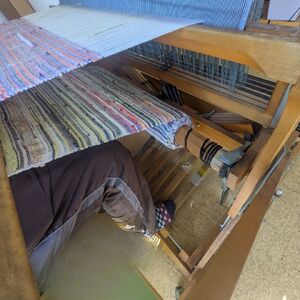 オリジナル ネックウォーマー 手作り さをり織り 手織り 絹 綿糸 機織り 温かい 冬 工房 七彩屋