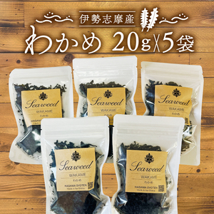 わかめ 20ｇ 5袋 セット 小分け 海藻 味噌汁 みそ汁 具材 朝 ご飯 朝食 夕飯 夕食 お手軽 簡単 三重 伊勢志摩 志摩