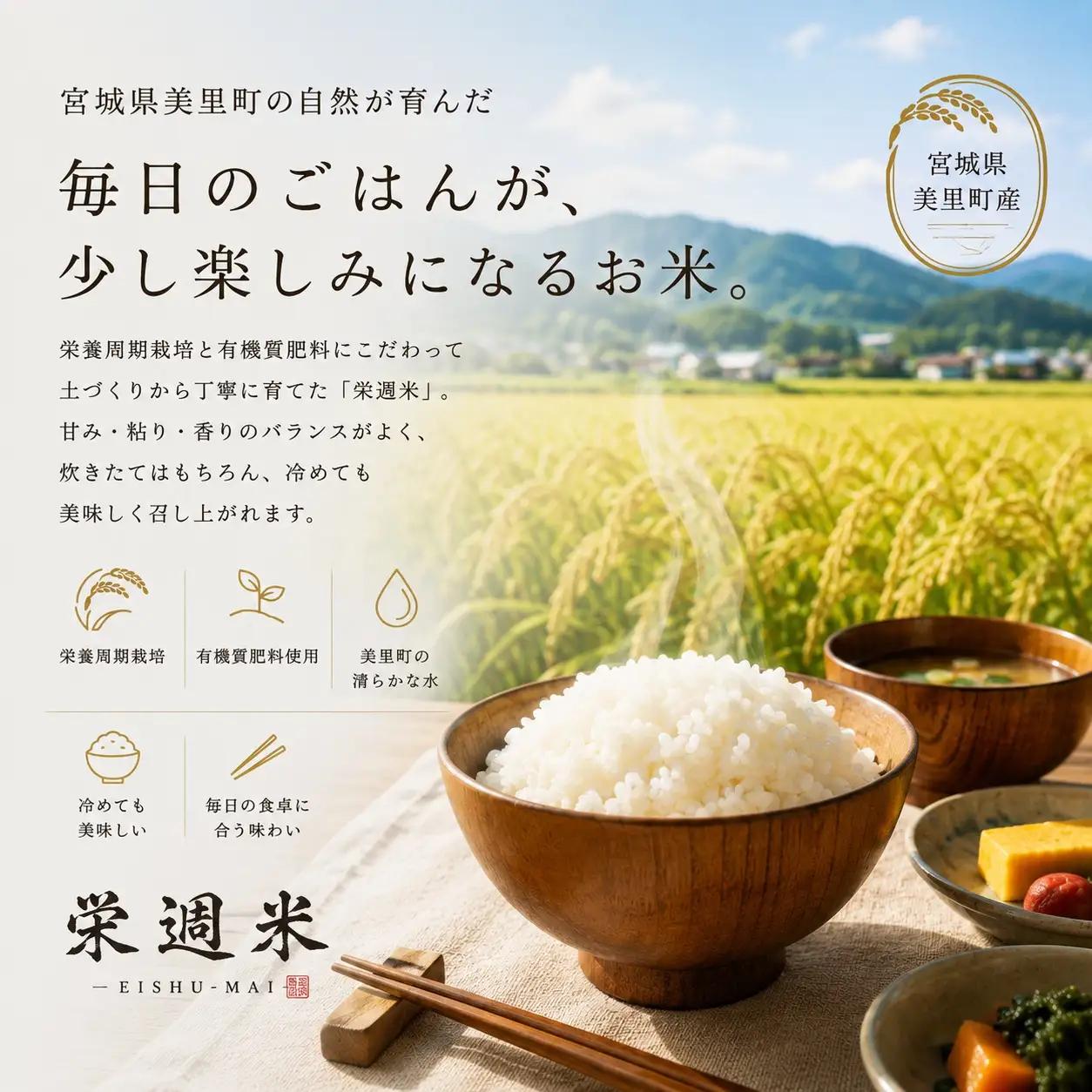 令和８年産 栄週米 ササニシキ（精米） 10kg（5kg×2）※10月上旬より順次発送予定 【isff008】