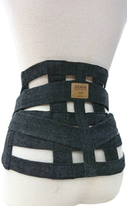 プレゼントサポーターMサイズ（80～85cm）職人の手作り 簡単 装着 ウエストサポーター サポート シェイプベルト デニム マジックテープ 高品質 安心 ウォーキング スポーツ 国産 日本製 プレゼ