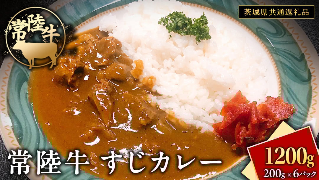 
            常陸牛 すじカレー 200g ×6 【茨城県共通返礼品】 カレー 牛すじ お肉 牛肉 簡単 冷凍 レトルト
          