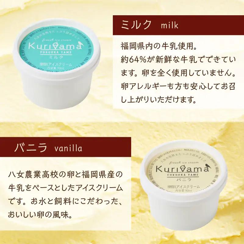 くりやまアイス6個セット 各90ml アイスクリーム 酪農家 手作り 地元産 お茶 フルーツ 身体に優しい 笑顔 幸せ 043-004