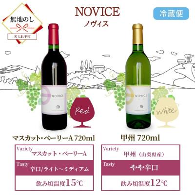 ふるさと納税 笛吹市 【無地熨斗】ワイン NOVICE 赤&白 飲み比べ 各1本 セット 日川中央葡萄酒 山梨県笛吹市 |  | 03