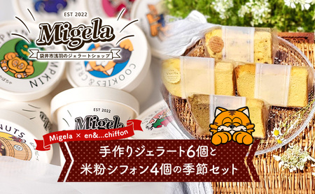 ジェラート・シフォンセット Migela 季節 ジェラート・シフォンセット【ジェラート6個 シフォン4個】