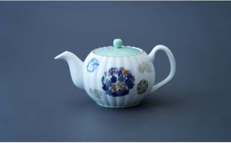 有田焼 金ミル花丸紋・二人用 茶器 セット【香蘭社】食器 うつわ 器 日本茶 緑茶 結婚祝い 縁起柄 吉祥文 ティータイム ab012