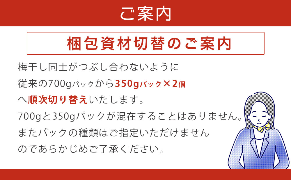 訳あり つぶれ 梅干し 合計700g （350g×2パック） はちみつ 塩分約5％