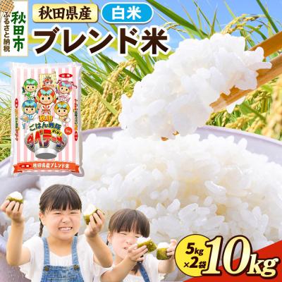 ふるさと納税 秋田市 ブレンド米【白米】秋田県産 10kg(5kg×2袋)|15_zna-031001h