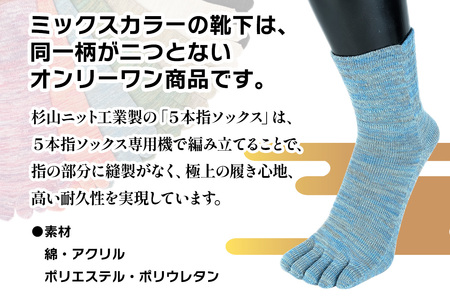 [5本指ソックス]「雅 (MIYABI)」くちゴムゆったりタイプ3足セット (23cmから25cm／S) [2993]
