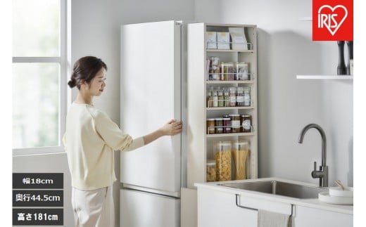 
            キッチン隙間収納ラック　KSRｰH180　ホワイト
          