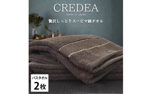 【バスタオル2枚組】スーピマ綿バスタオル 60×120cm クレB2-BR