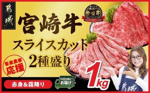 
                  畜産農家応援! 宮崎牛スライス2種1kgセット(霜降り400g 赤身600g)≪みやこんじょ快速便≫_18-N2-001-1kg-S4A6-R_(都城市) 宮崎牛 黒毛和牛 和牛 国産牛 ブランド牛 牛肉 食べ比べ 赤身 霜降り 牛スライス ロース 肩ロース モモ ウデ すき焼き しゃぶしゃぶ 牛しゃぶ 牛肉セット 1kg 大容量 宮崎県産 人気 おすすめ 快速便
                