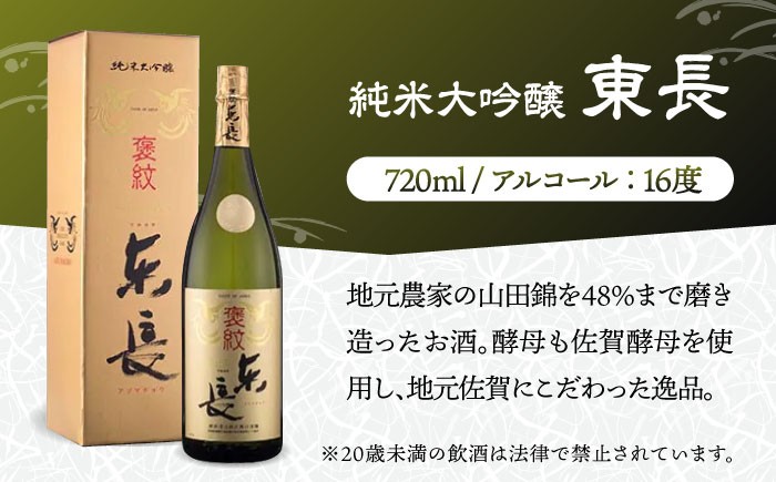 【佐賀県産米を使用したお酒】東長 純米大吟醸 1.8L /江口酒店 [UBS004] 酒 お酒 日本酒