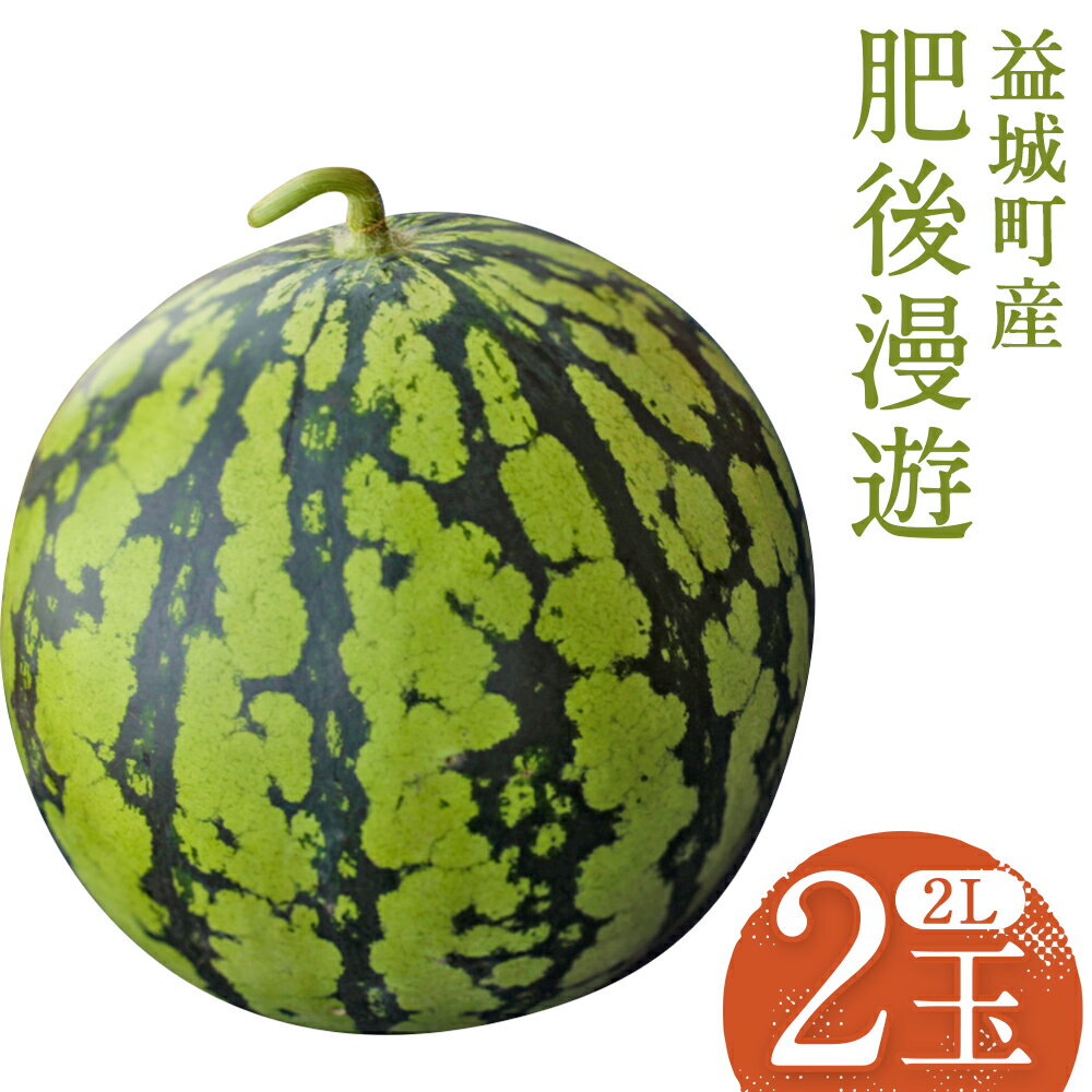 【ふるさと納税】スイカ 肥後漫遊 約7kg×2玉 合計約14kg 2Lサイズ すいか フルーツ 果物 益城町産 熊本県産 九州産 送料無料
