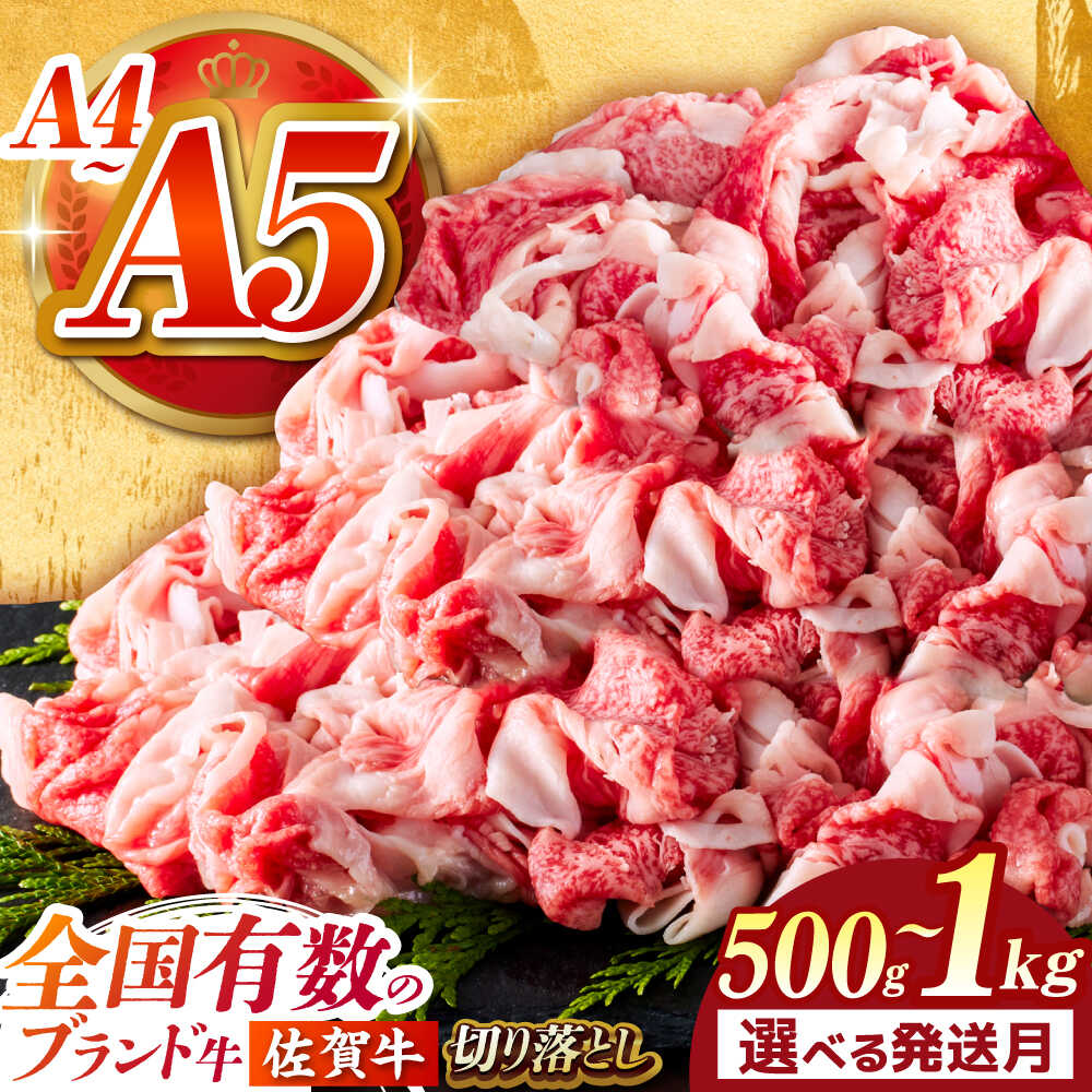 【ふるさと納税】【選べる配送月・内容量】 佐賀牛 切り落とし 500g or 1kg 【がばいフーズ】[HCS022] / 牛肉 切り落とし 牛肉切り落とし 食品 精肉 肉 黒毛和牛 和牛 A5 a5 A4 a4 A5ランク 国産 佐賀県 江北町 送料無料 冷凍 贈答 ギフト 最速発送