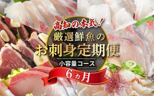 刺身 定期便 6ヶ月 小容量 コース 小島水産 がお届けする！ 美味しい お刺身 ( 鮮魚 下処理済 ) 産地直送 半年 新鮮 6回 （ ブリ かつおタタキ タイ カンパチ 鰤 鰹 真鯛 環八 魚 海鮮 鮮魚 刺身 タタキ ） おさかなのまち すさき 海鮮 鮮度 少人数 人気 高知県 須崎市 KS30000-k