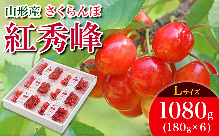 
                  さくらんぼ 紅秀峰 L 1080g(180g×6) 【令和9年産先行予約】FS25-536
                