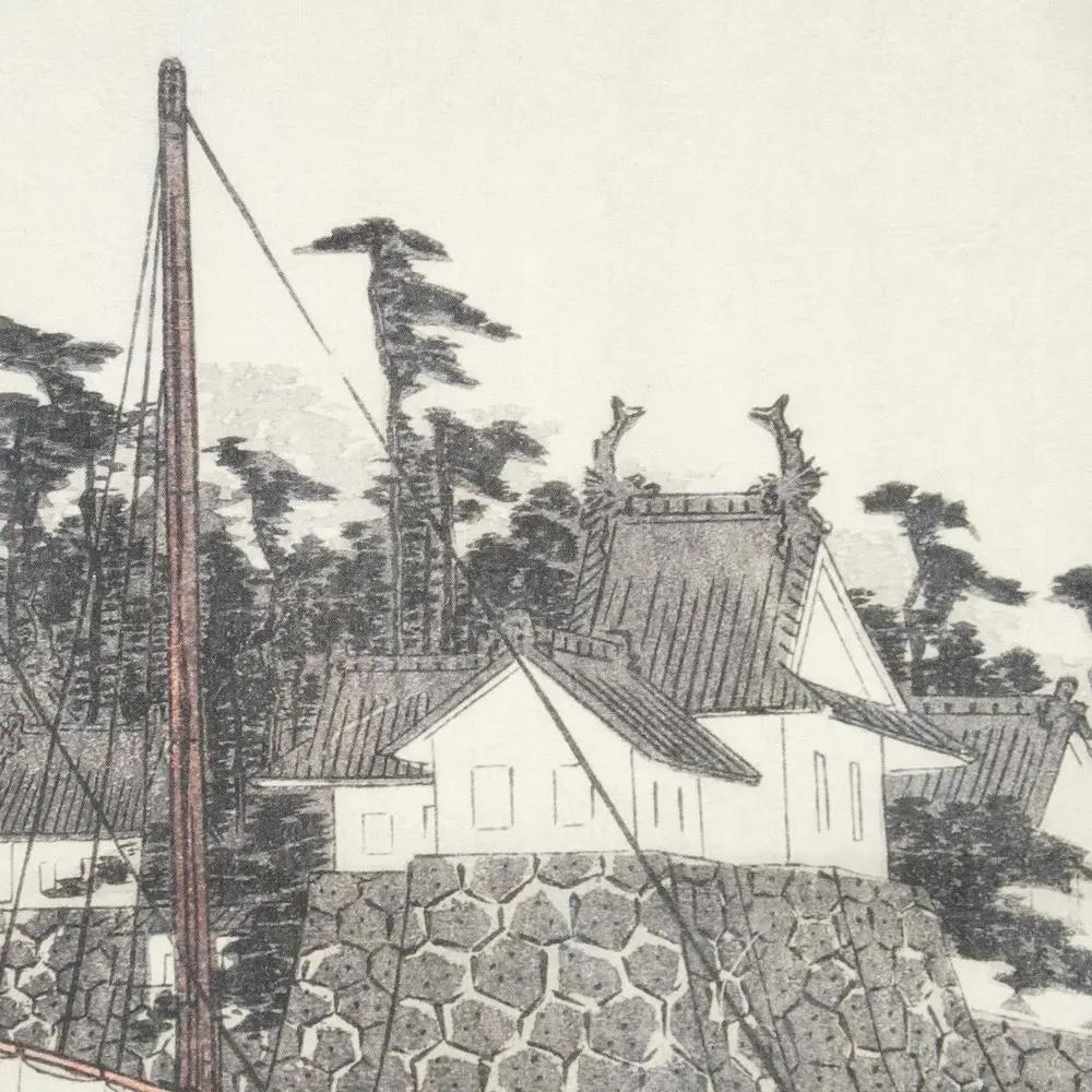 オリジナル【浮世絵ミニ風呂敷】歌川広重作「東海道五十三次之内 桑名 七里渡口」デザイン／名古屋刀剣博物館