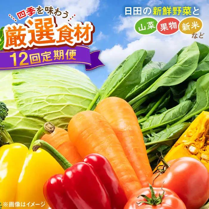 【全12回定期便】農家セレクト！特別栽培 日田の厳選食材 詰め合わせ 日田市 野菜 果物 米 産地直送 新鮮 セット[ARBR002]
