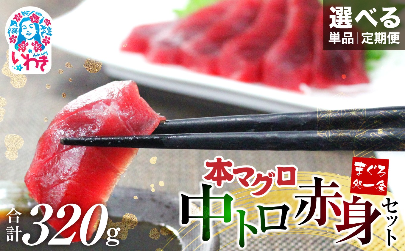 
            選べる単品・定期便 1～12回 本マグロ 中トロ 赤身 セット 320g|鮪 本鮪 本まぐろ マグロ トロ とろ 刺し身 さしみ さかな 海鮮 寿司 解凍レシピ付 1サクずつ真空包装
          