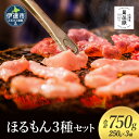 【ふるさと納税】北海道 伊達 黄金豚 ほるもん 3種 セット 各250g×1パック（計750g） 焼肉 BBQ お花見 キャンプ お肉 豚肉 真空 ホルモン