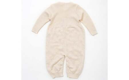 【ナチュラル】クローバー柄 2WAYオール CO-Ｗ42【60営業日程度で発送】| ベビー ベビー服 赤ちゃん 新生児～ 1歳前後 服 ツーウェイオール  スナップ留め ドレス型 パンツ オーガニック