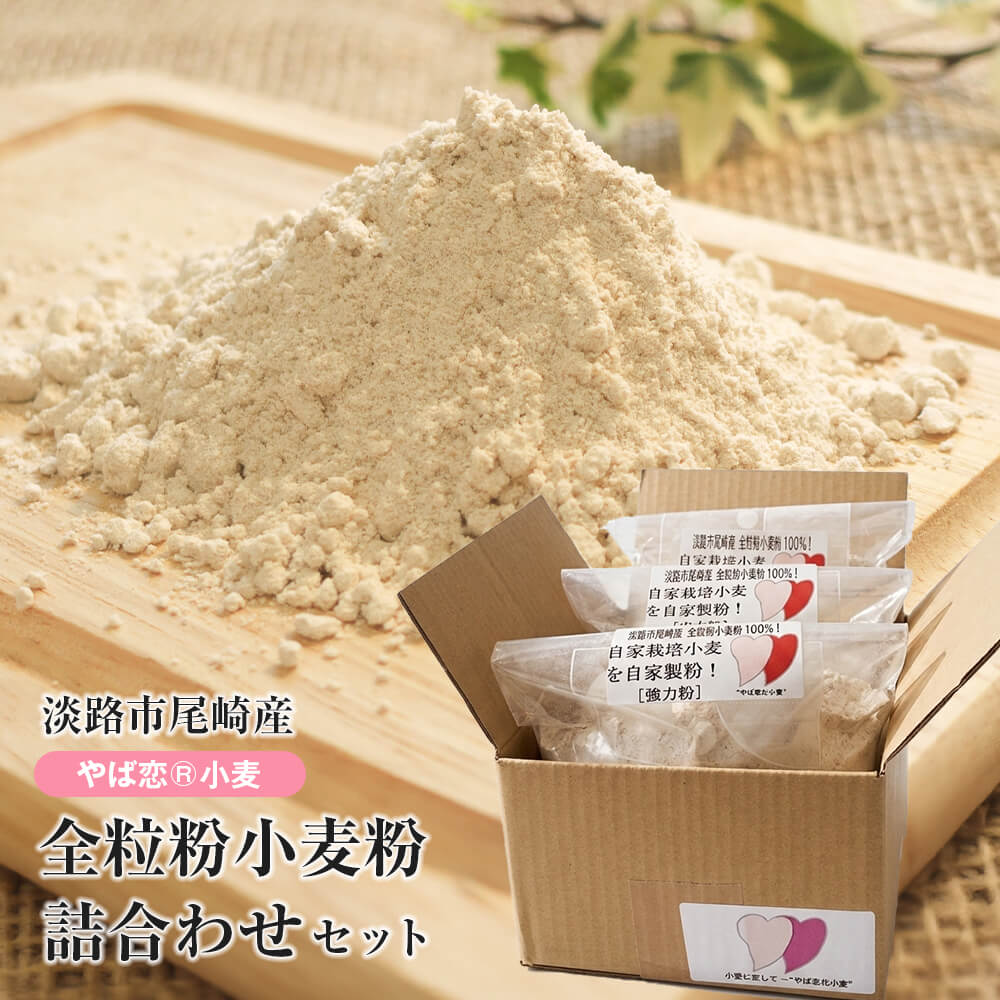 【ふるさと納税】淡路市尾崎産　全粒粉小麦粉 詰合わせセット（やば恋?小麦）