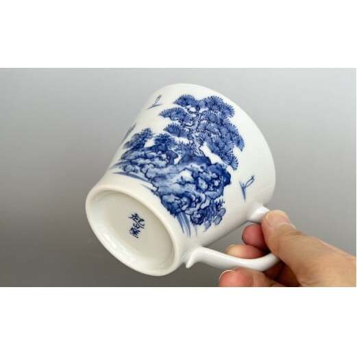 有田焼 手描き 山水絵マグカップ 【起山窯】食器 うつわ 器 マグカップ 山水絵 ギフト 22000円 A22-4_イメージ3