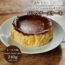 【ふるさと納税】バスクチーズケーキ　厳選素材　京丹波のオーガニックスイーツ工房「菓歩菓歩」手作り（5～6人分　直径12cm　240g）