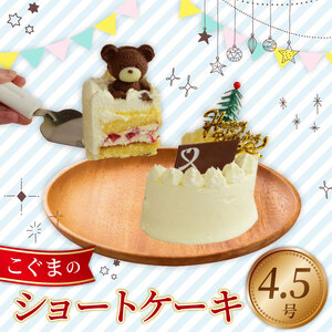 【冷凍 ケーキ】こぐまちゃん ショートケーキ 4.5号 クリスマス 誕生日 お祝い プレゼント くるくる ｹｰｷ ｹｰｷ