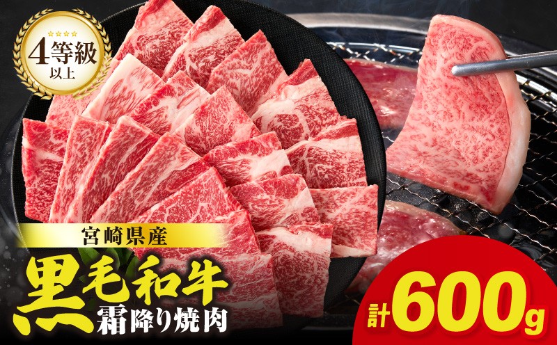 
            生産者応援≪肉質等級4等級以上≫宮崎県産黒毛和牛霜降り肩ロース(焼肉)計600g 肉 牛 牛肉 おかず 国産_T030-193
          