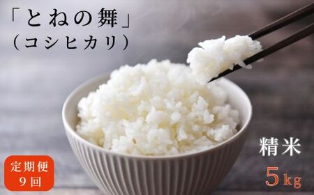 【9ヶ月定期便】《 令和7年産 》米 コシヒカリ 「 とねの舞 」 精米 5kg ／ 米 こめ コメ お米 おこめ コシヒカリ こしひかり とねの舞 白米 ごはん 令和7年産 5kg 定期便 茨城県 利根町 送料無料