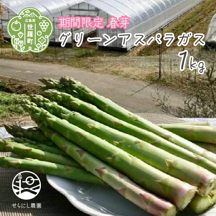 【ふるさと納税】【春芽】グリーン アスパラガス 1kg【先行予約・期間限定】アスパラ 野菜 産地直送 新鮮 世羅【2025年4月上旬以降順次発送】 A039-02