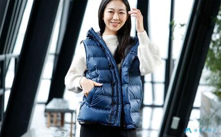 【藤巻百貨店】HOKKAIDODOWN×CENTENA （ネイビー XLサイズ）北海道ダウンベスト