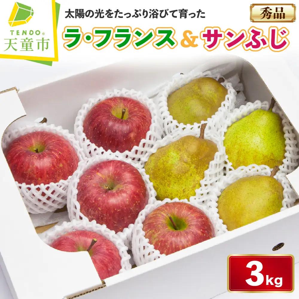 ラ・フランス＆サンふじ 詰合せ 3kg 洋梨 りんご ラフランス