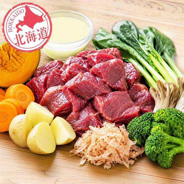 ★北海道エゾ鹿肉と野菜を使用★ ドッグフード 小分け（100ｇ×30袋）エゾ鹿肉と北海道野菜とホエーの毎日トッピング 犬用フードペットフード 肉 ペット おやつ こだわり 食材 肉の加工品 シカ肉 鹿