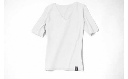 NUONE海島綿Vネック半袖プルオーバー オフホワイト 1(9号)