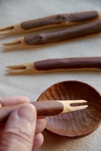 茶の木ちびフォーク ペア セット  木工製品  牧之原市 静岡県 フクムク fukumuku