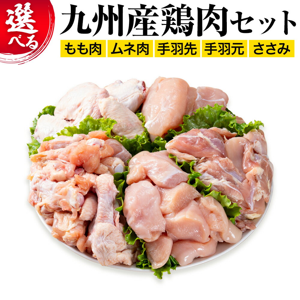 【ふるさと納税】【選べる10種】約2.4kg〜6.6kg 九州産 鶏肉 若鶏 もも肉／ムネ肉 ／もも肉・ムネ肉／もも肉・手羽元／もも肉・ムネ肉・手羽元／もも肉・手羽先／手羽先・手羽元／ムネ肉 ・ささみ／もも肉・むね肉・ささみ・手羽先・手羽元 ／90日以内に出荷予定(土日祝除く)