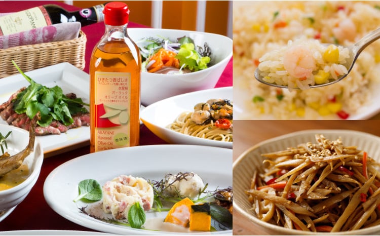 オリーブオイル 赤屋根ガーリックオリーブオイル 450g 3本 セット 油 オリーブ油 食用油 調味料 