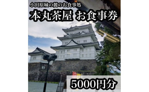 小田原城の麓のご飯屋さん　本丸茶屋御食事券 5000円分【 お食事券 神奈川県 小田原市 】 142069_DQA007