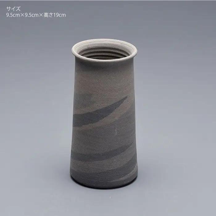 【波佐見焼】作：立井清人 練象嵌草紋花筒 花筒 木箱入り 食器 皿 【治甫窯】【くらわんか】 [AA25]  波佐見焼